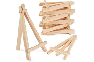 PLAZOTTA 24 Pack 6" Small Art Easel Stand, Tabletop Wooden Display Stand, Mini Photo Holder, Display Stand for Artist, Studen