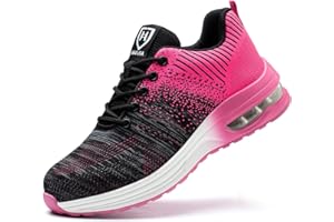 SOGETCH Steel Toe Shoes for Men Women Lightweight Comfortable Work Shoes Indestructible Slip Resistant Safety Shoes with Air Cushion