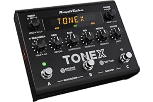 IK Multimedia TONEX Pedal: Stereo multi-effects guitar and bass pedal with 150 Presets, 15 Pre/Post FX, Tuner, Tap Tempo, Headphone Out, Software Player and Editor