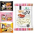 Hot Chicken Buldak Ramen 3 Flavor with Korean Rice Cake Tteokbokki Stick - Rapokki Stir Fried Ramen Noodle with Tteokbokki Carbonara, Cheese, Original Spicy