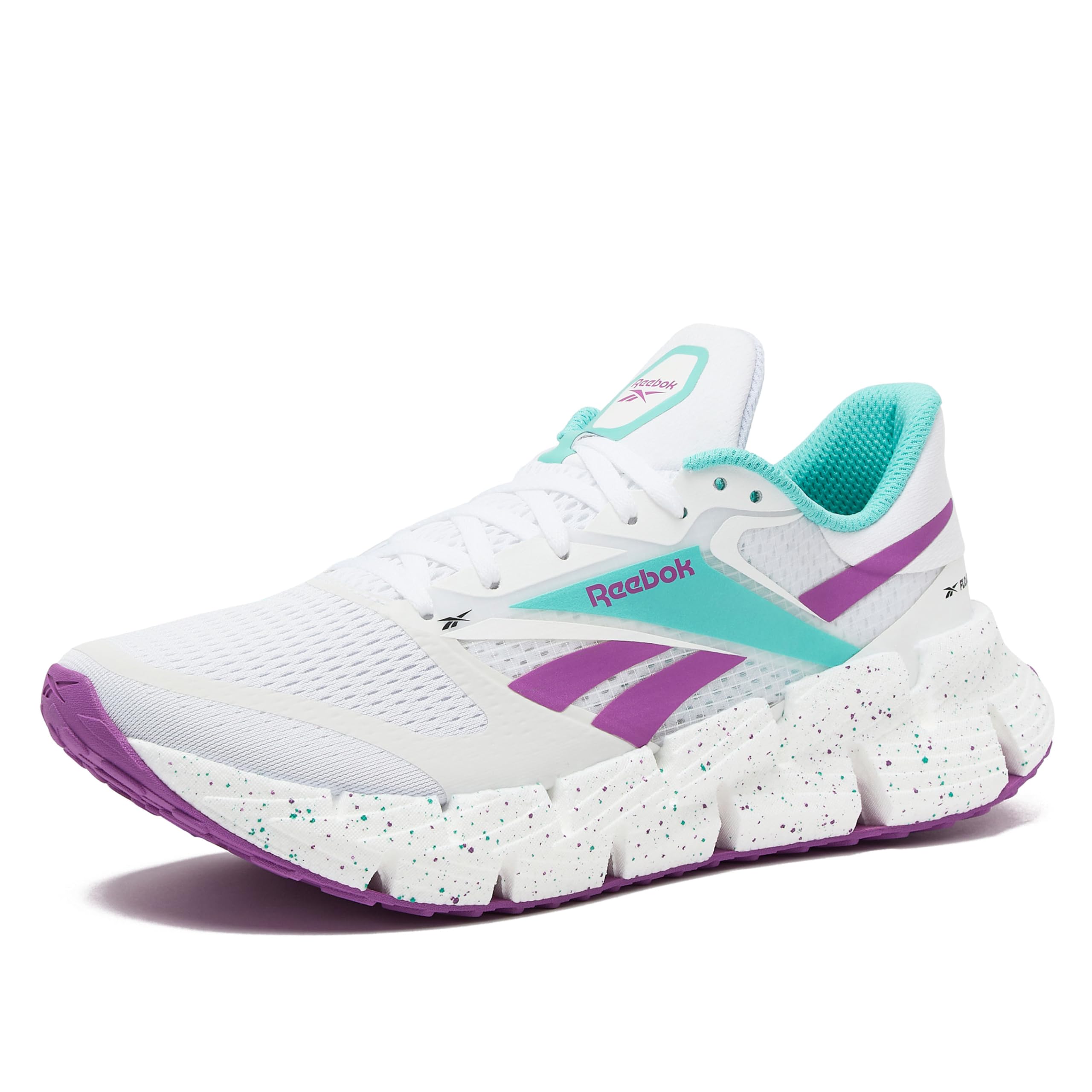 Reebok Floatzig Running Shoes for Men, FTWR White/Ai Aqua/Purple Rave, 8 Image