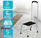 Crystals Non Slip Safety Step Stool with Handrail Kitchen Bath 330 lbs Platform view 2