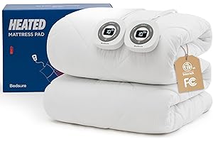 Bedsure Heated Mattress Pad Queen - Bed Warmer with Memory & Preheat Functions, 12-Hour Auto Off & 10 Heat Settings, Dual Controllers, Fast Heating, Brushed Electric Mattress Pad Queen, 60"x80"