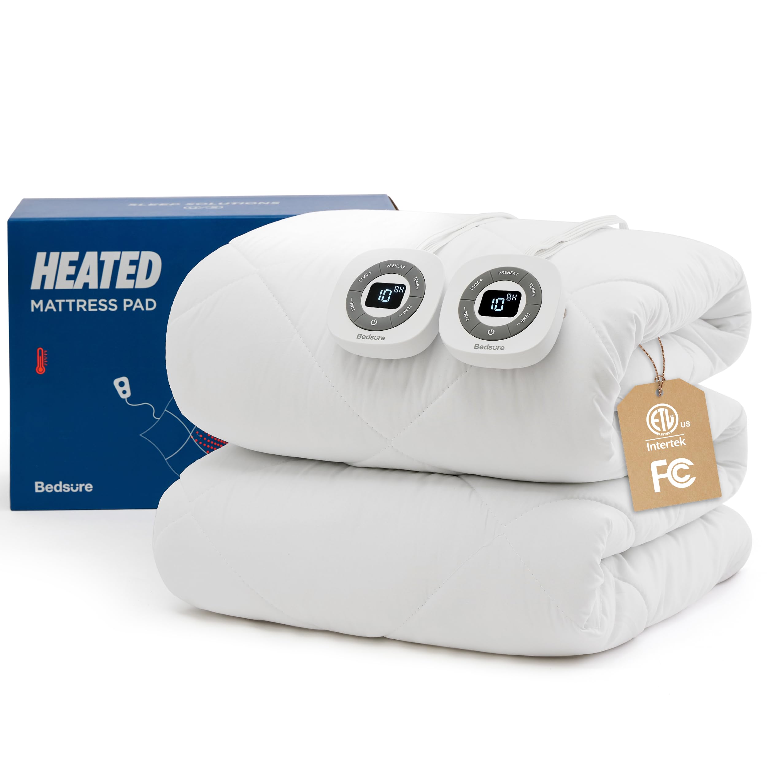 Photo 1 of Bedsure Heated Mattress Pad Queen - Bed Warmer with Memory & Preheat Functions, 12-Hour Auto Off & 10 Heat Settings, Dual Controllers, Fast Heating, Brushed Electric Mattress Pad Queen, 60"x80"