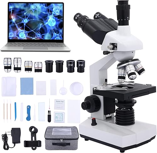 Woehrsh Compound Trinocular Microscope 40X-5000X Magnification ...