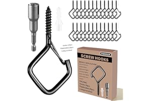 Viweolm 30 Pcs Black Eye Hooks Screw Heavy Duty,Ceiling Hooks for Hanging Plants,String Lights,Cup,Wind Chime,Bird Feeders. Plant Hanger Indoor&Outdoor