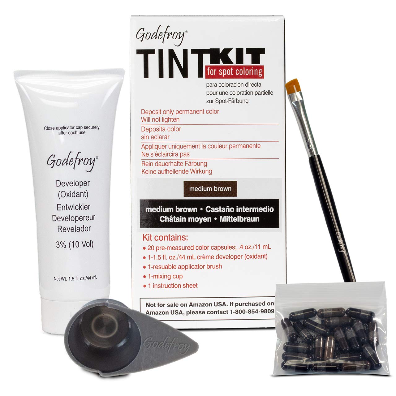Godefroy Tint Kit Eyebrow and Beard Colour for Professionals - Medium Brown
