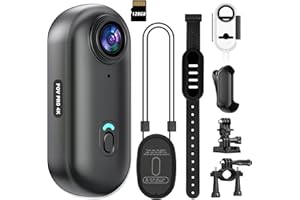 4K Mini WiFi Action Camera 128GB Thumb POV Portable Body Cam Wearable Video Recorder with IPX7 Waterproof Underwater Camcorde