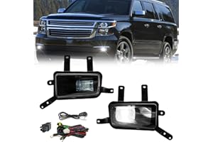 BOXLIGHT LED Fog Lights Fit For 2015-2020 Chevy Tahoe/Suburban / 2016-2019 Chevy Suburban 3500HD / 2015-2020 GMC Yukon & Yukon XL With Clear Lens