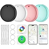 eirix Dual System Smart Tag Tracker for iOS and Android, Smart Bluetooth Tracker Work with Apple Find My or Google Find Hub App, Keys Finder Item Locator, IP67 Waterproof (Macaroon, 4 Pack)