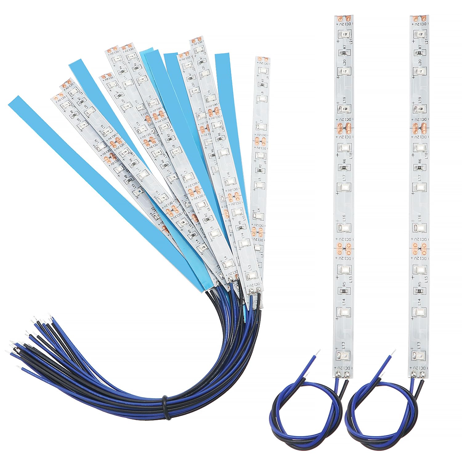YIXISI 15 pieces 150 mm pre-wired LED strips, 2335 SMD LED, 12-18 V LED strips, model building LED lighting, blue