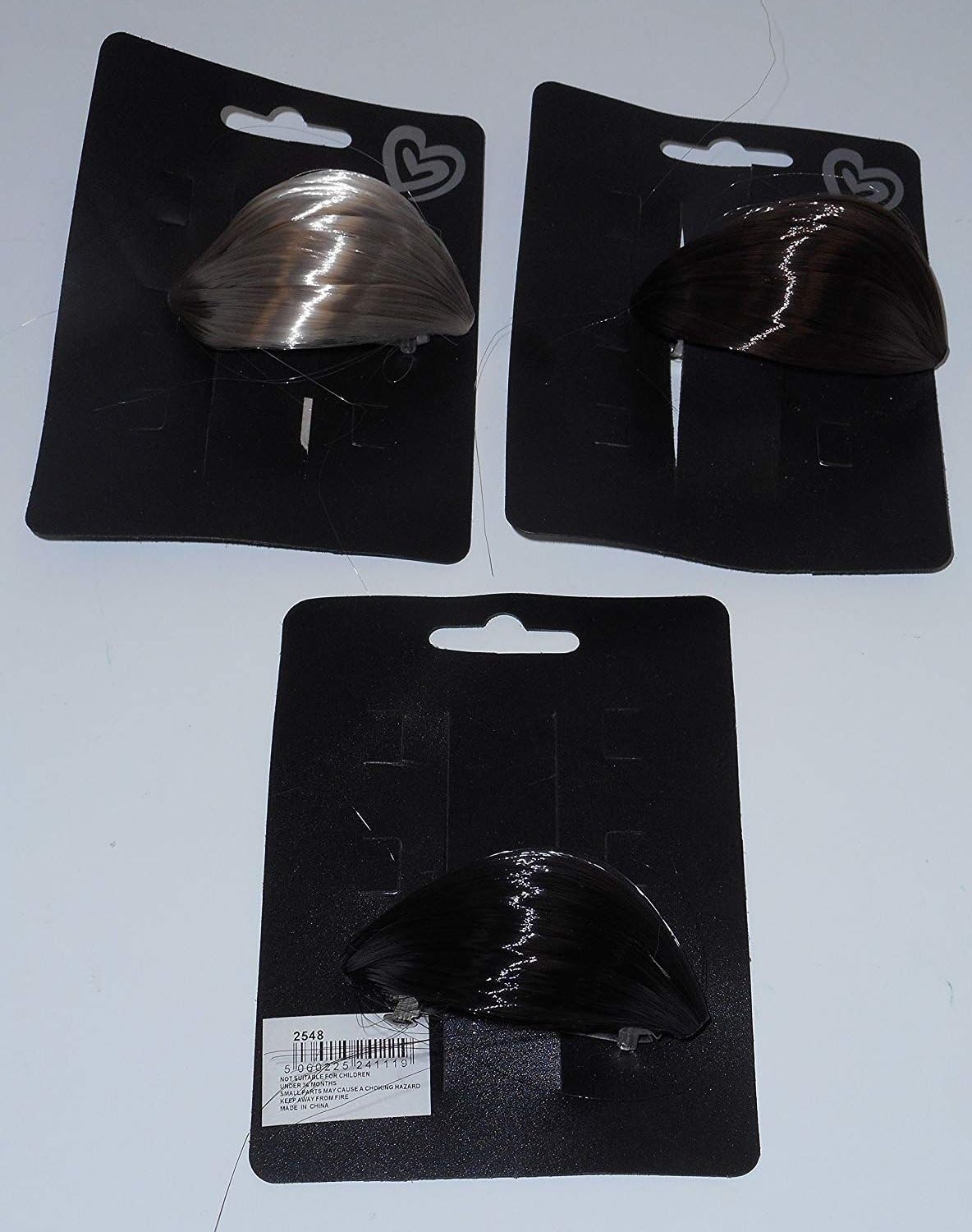 3 x Fake Hair Hair Band Hair Clips
