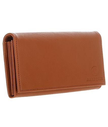 MarkQues Diva Tan Leather Wallet Purse For Women And Girls (DIVA-3304)