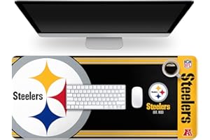 FOCO NFL Official Established Primary Logo Wordmark Home Office Desk Pad Mouse Pad Mat 35" x 16" (Pittsburgh Steelers, Pittsburgh Steelers)
