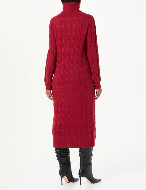 Vestido feminino de jersey macio em lã com gola alta, vermelho (Regatta Red), M