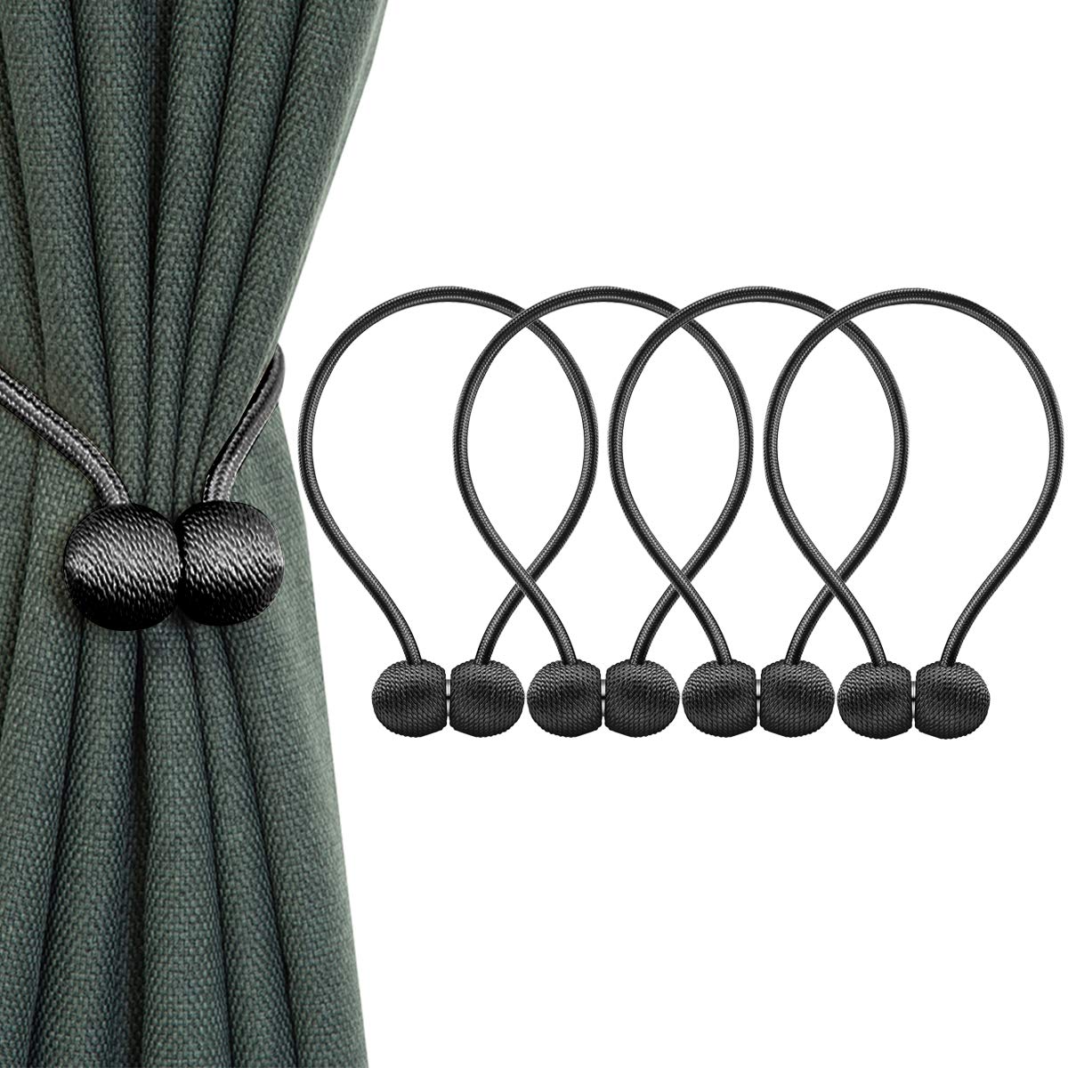 IHClink Curtain Tiebacks Buckle Clips Tie Band Woven Curtain Holdbacks Home Office