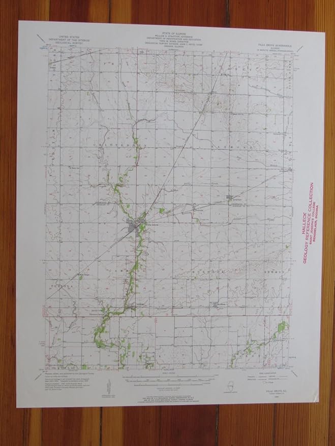 Villa Grove Illinois 1957 Original Vintage USGS Topo Map