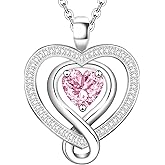 Alittlecare 925 Sterling Silver Heart Necklace - Elegant Silver Jewelry for Women - Heart Pendant for Birthday, Anniversary - Ideal for Wife, Mom, Girlfriend