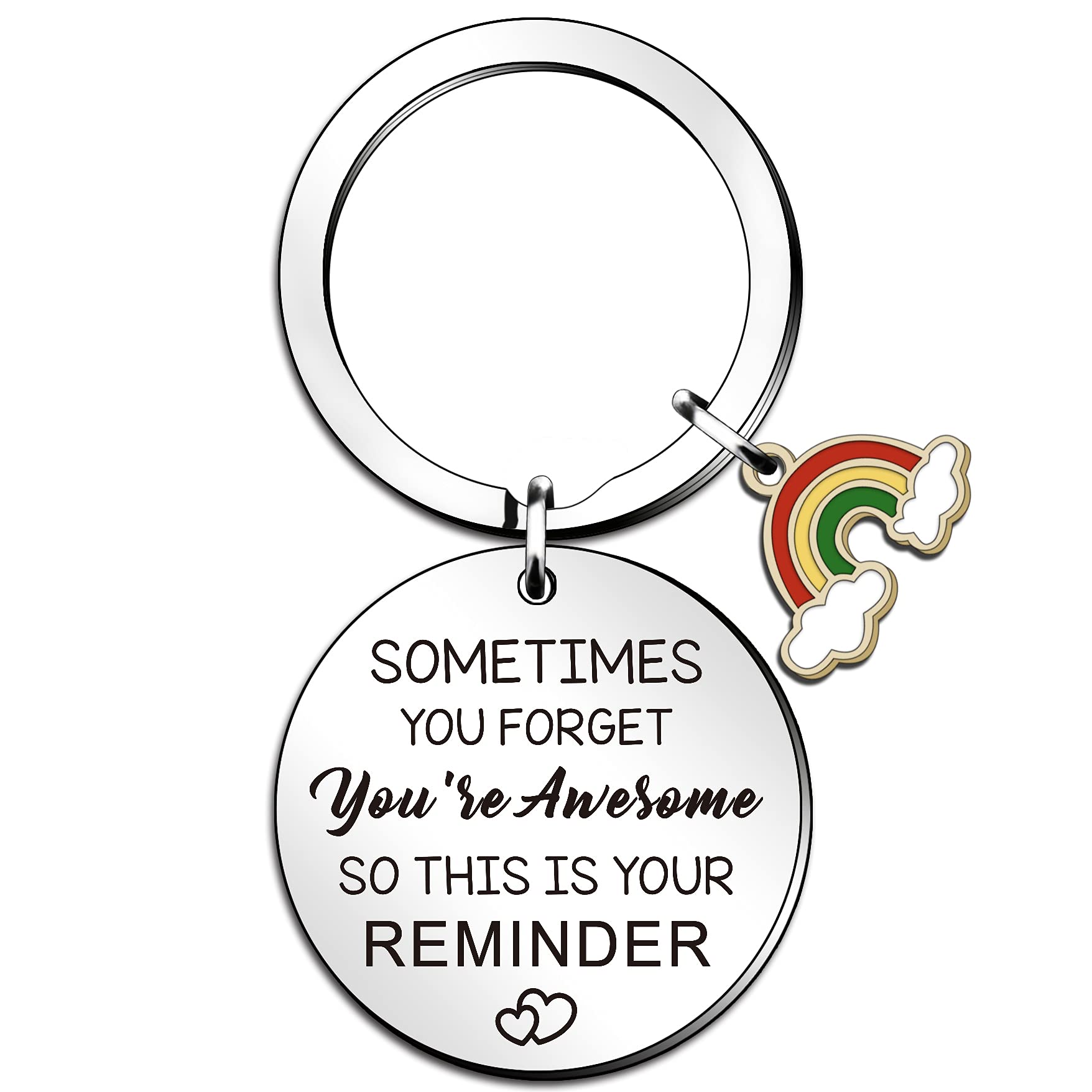 SMARGO Sometimes You Forget That You are Awesome - Thank You Gifts, Funny Birthday Keyring Inspirational Rainbow Gifts for Women Men Coworker Friends