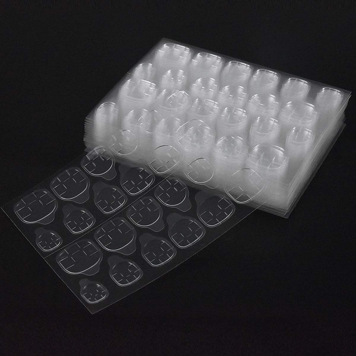 NATUCE 30 Sheets 720 Pieces Double-side Glue Nail Sticker Adhesive Transparent Nail Sticker, Nail Adhesive Tabs Jelly Glue Tapes, Fake Nail Tips, False Nail Stickers for Manicure Supplies Nail Art