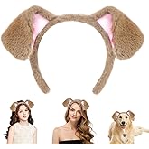 Tiny Chou Dog Ears Headband, Animals Ears Headband, Fluffy Puppy Cosplay Costume Headwear for Halloween Cosplay Pet, Brown