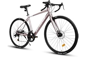 KIAPALNO Mens and Womens Hybrid Bike, Step-Over or Step-Through Frame, Road Bike 700C Tires, Drop/Flat Bar 16/24 Speeds Hybrid Bike for Men Women