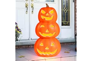 Rocinha Plastic Jack O Lantern Pumpkins Outdoor Indoor Halloween Light up Pumpkin with Spooky Lights Battery Operated Lighted Pumpkins Halloween Pumpkin Decoration Party Favor for Haunted House Porch
