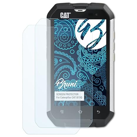 Bruni Schutzfolie für Caterpillar CAT B15Q Folie, glasklare Displayschutzfolie (2X)