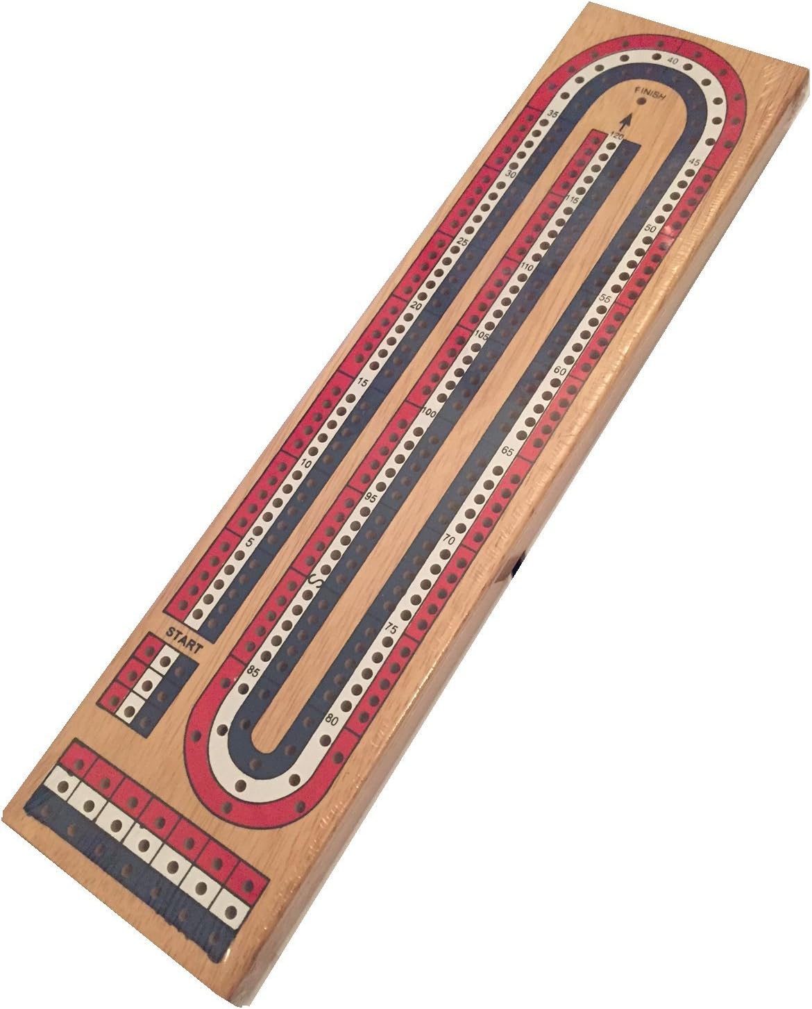 Classic Wooden Cribbage Board 3 Lanes 9 pegs Amazon.co.uk Toys