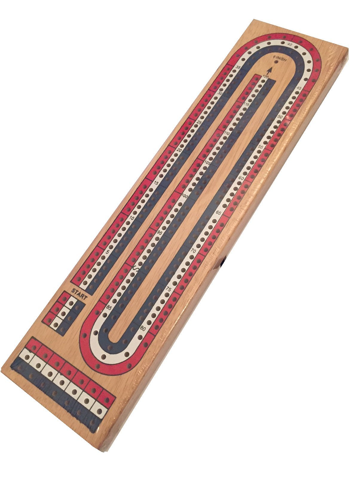 Classic Wooden Cribbage Board - 3 Lanes - 9 pegs