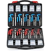 Orion Motor Tech Thread Repair Kit, SAE and Metric Helicoil Repair Kit with HSS Drill Bits Inserts Taps Break Off Tools, Reth
