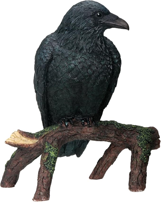 Raven Collectible Figurine Statue Sculpture Figure Crow Bird Model