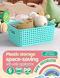 WYT 6-Pack Plastic Small Shelf Storage Weave