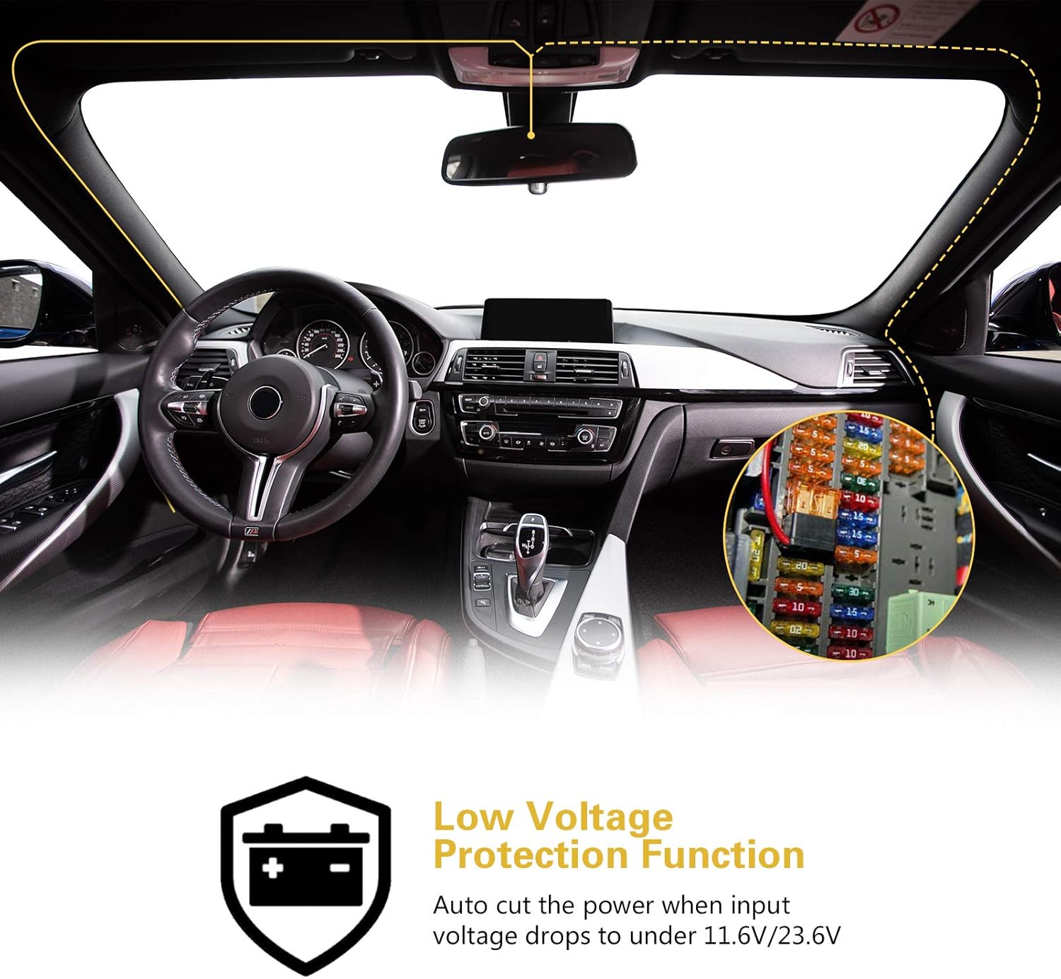 CAMWAY Hardwire Kit Dash Cam Hardwire Kit Mini USB 12V24V to 5V