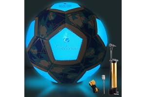 Fantecia Light Up Soccer Ball Size 5, Fluorescent Soccer Ball for Training and Recreational Games, Perfect for Youth and Adul