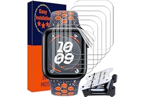 ZPIAR 6 Pack TPU Screen Protector for Apple Watch 44mm SE Series 6/5/4, [Upgrade Flexible Film] Anti-Scratch [No bubbles] Waterproof Soft HD TPU Clear Film for iWatch (Clear, 44mm)