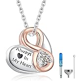 ZLILIJAN Urn Necklaces for Ashes 925 Sterling Silver Infinity Cremation Heart Necklace Memorial Keepsake Teardrop Eternity Memorial Pendant Jewelry for Women