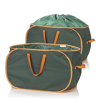 PRIMA GARDEN Verschließbare Gartenabfalltasche 333 Liter | 2er Set | Reißfest | Wasserabweisend | 3 Tragegriffe | Ideal für L