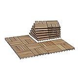 VICTORY RELAX Acacia Wood Patio Deck Tiles-9 Pcs 12