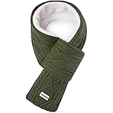 Doyesiee Kids Scarf for Girls Boys, Winter Long Fleece Lining Scarves Knitted Cross Tie Neck Warmer for Cold Weather