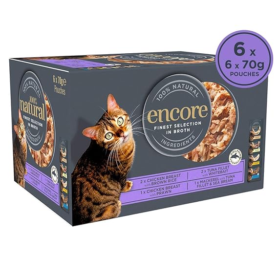 Encore Cat Food Pouch Multipack, 70g, Pack of 6 Amazon.co.uk Pet Supplies