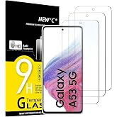 NEW'C for Samsung Galaxy A53 5G Screen Protector Tempered Glass HD Clear | 3 Pack, HD Clear, 6.5 Inches, 9H Hardness, Scratch Resistant, Bubble Free, Oleophobic, Touch Sensitive
