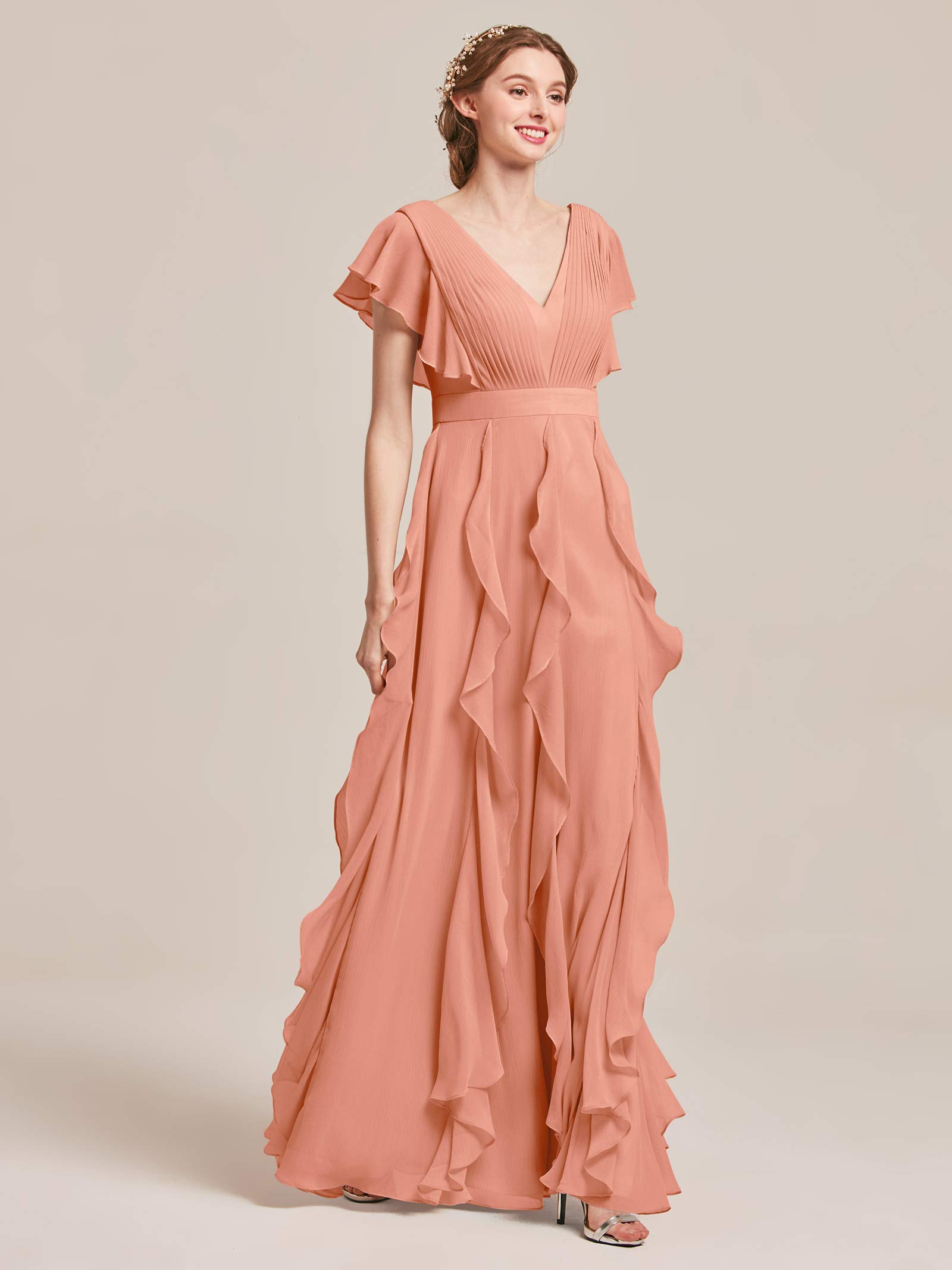 peach cocktail dress for wedding