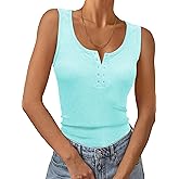 iChunhua Tank Tops for Women Summer Casual Cute Sleeveless Henley Shirts Basic Tees