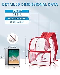 Paxiland Clear Backpack Stadium Approved 12×12×6