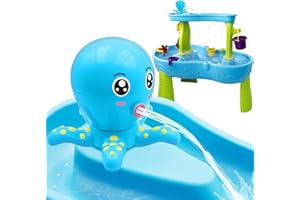 Intoypad Water Table Pump, Octopus Battery Powered Water Pump for Water Table 3 Hours Non-Stop Fun Summer Outdoor Water Toys Outside Water Play Table Accessories for Toddlers Kids (Blue)