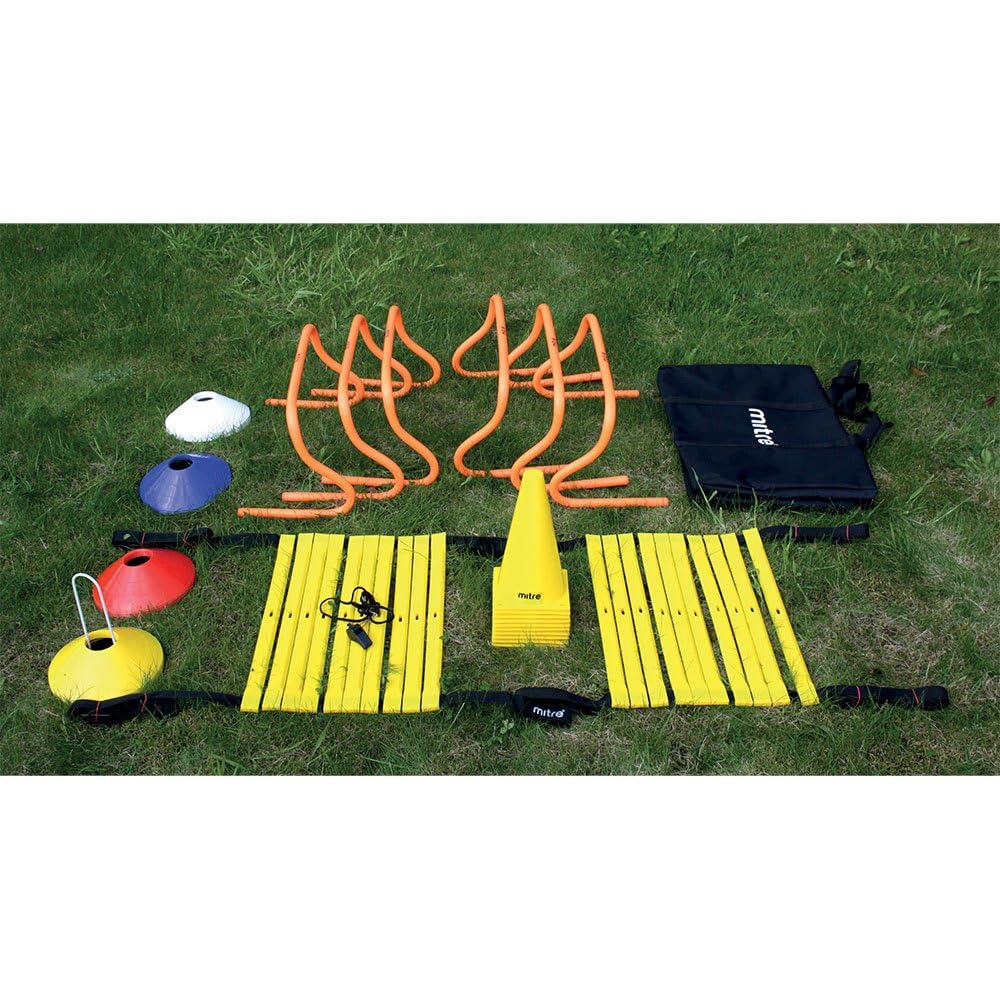 Mitre Football Training Kit with Agility Ladders, Hurdles and Cones | Training Equipment Other Equipment