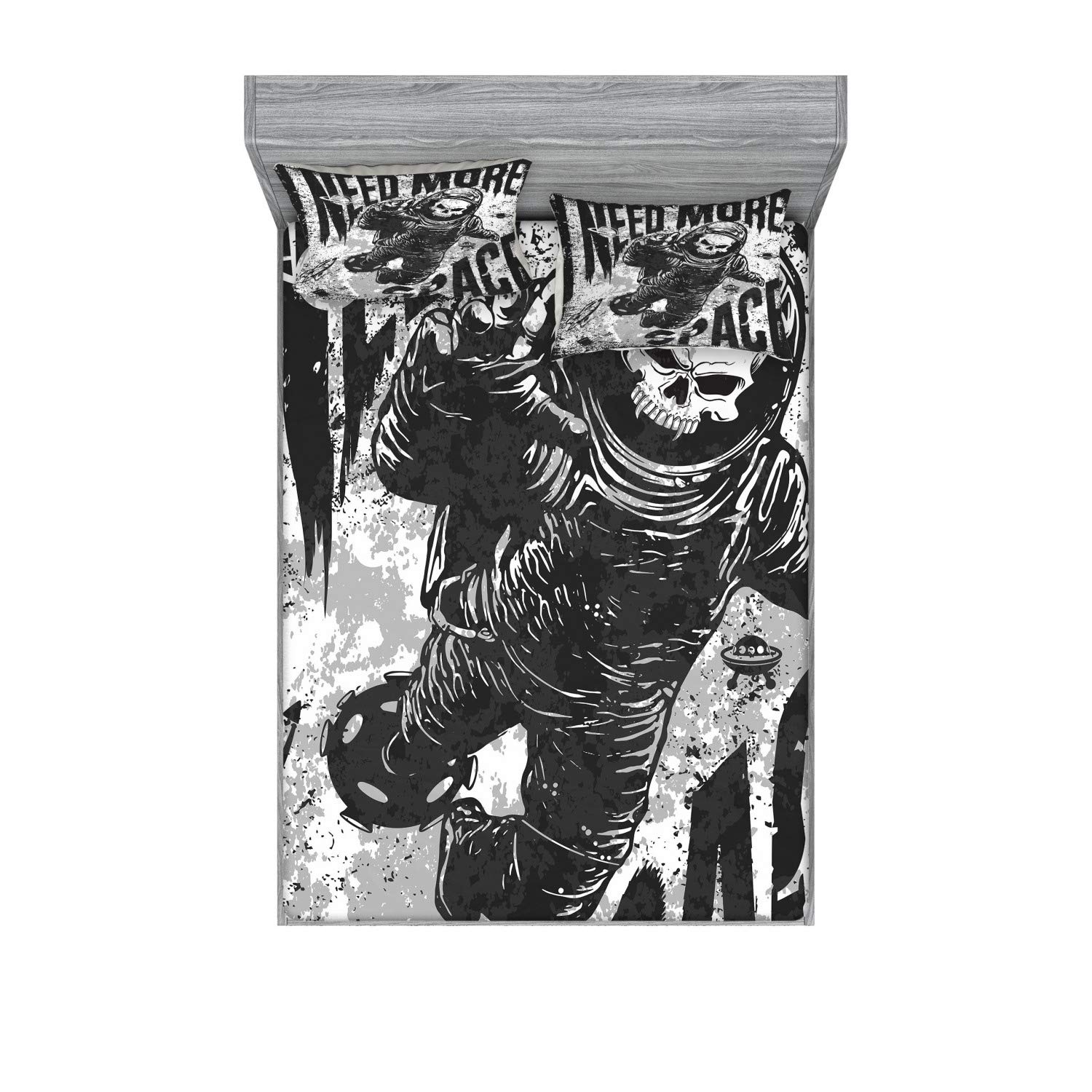 Lunarable Outer Space Fitted Sheet & Pillow Sham