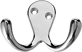 Merriway BH04887 Twin Robe Hook Chromed Pack of 2 Wardrobe Cupboard Hallway view 2