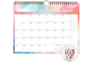 Lbylyhxc 2024-2025 Calendar - Includes July 2024 to December 2025-18 Monthly Wall Calendar 2024-2025, 11 x 8.5 Inches.Thick Paper with Julian Dates and Block for New Year and Christmas Presents (2024-2025 wall calendar colorful)